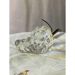 Clear Crystal Grape Cluster Paperweight / Figurine